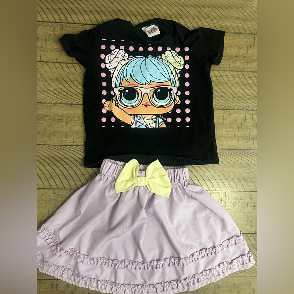 Lol Toddlers Graphic Tee and Skirt Set